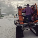 Sno-cat being loaded at Rothera.