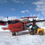 First Dash 7 flight to Sky Blu being loaded.