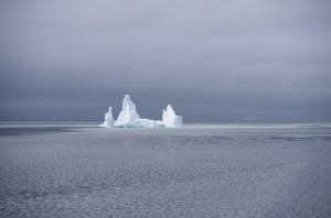 A pinnacle iceberg in the Amundsen Sea, with pancake ice in foreground. Photo: Povl Abrahamsen, BAS.