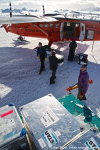 Loading up the Twin Otter with equipment